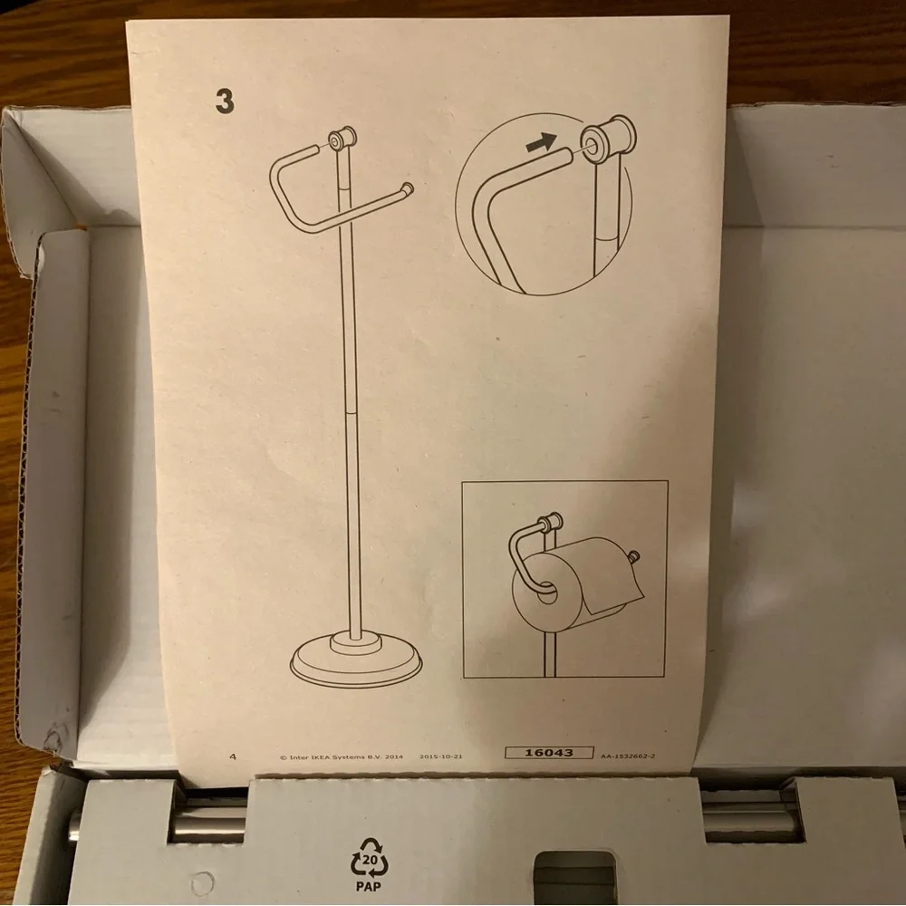 IKEA BALUNGEN 16043 Free Standing Toilet Tissue Paper Holder New In Box